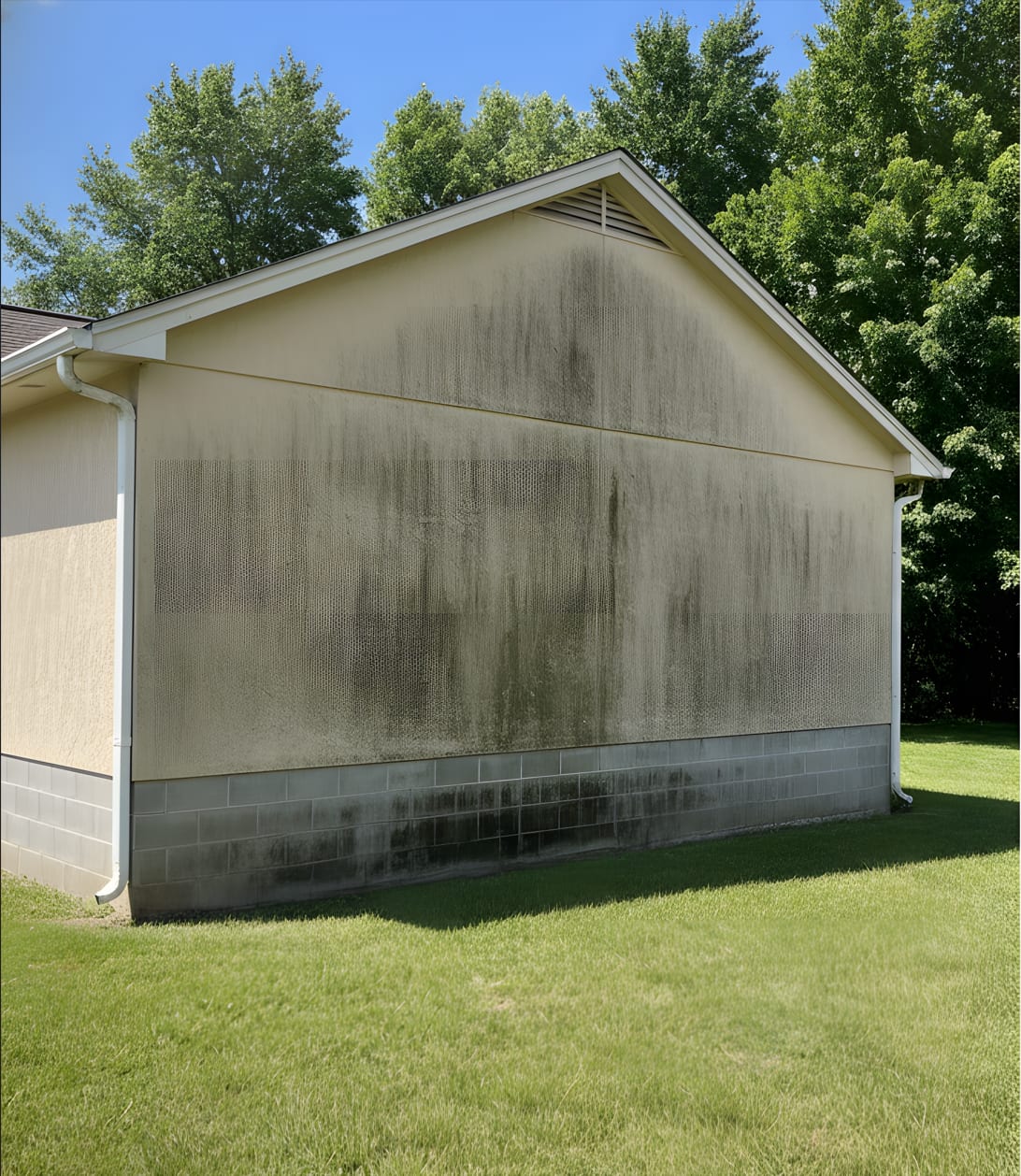 South Florida tile roof before soft-wash treatment